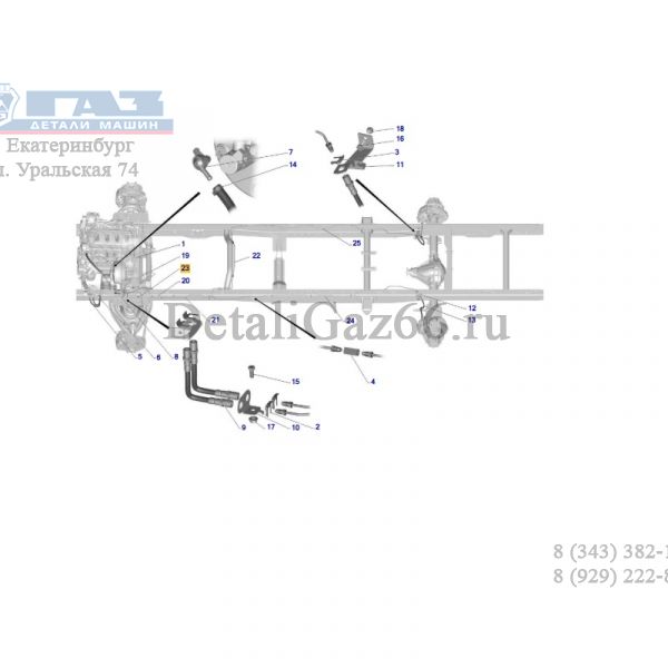 Трубка от шланга к шлангу переднего левого тормоза ГАЗель NEXT (ООО "ИАТ"  ГАЗ Оригинал) /А63R42-3506061-01/