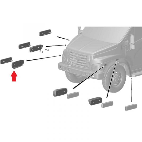 Проставка правая передняя боковых светоотражателей на арке крыла ГАЗон NEXT (ООО "Автоэлектроконтакт новые технологии"  ГАЗ Оригинал) /С41R11.3731052/