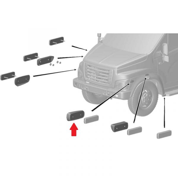 Проставка левая передняя боковых светоотражателей на арке крыла ГАЗон NEXT (ООО "Автоэлектроконтакт новые технологии"  ГАЗ Оригинал) /С41R11.3731053/