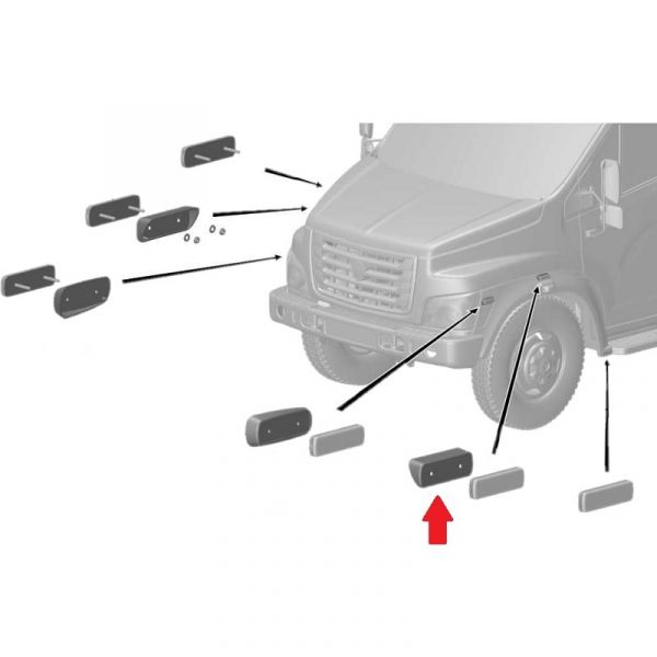 Проставка левая средняя боковых светоотражателей на арке крыла ГАЗон NEXT (ООО "Автоэлектроконтакт новые технологии"  ГАЗ Оригинал) /С41R11.3731055/