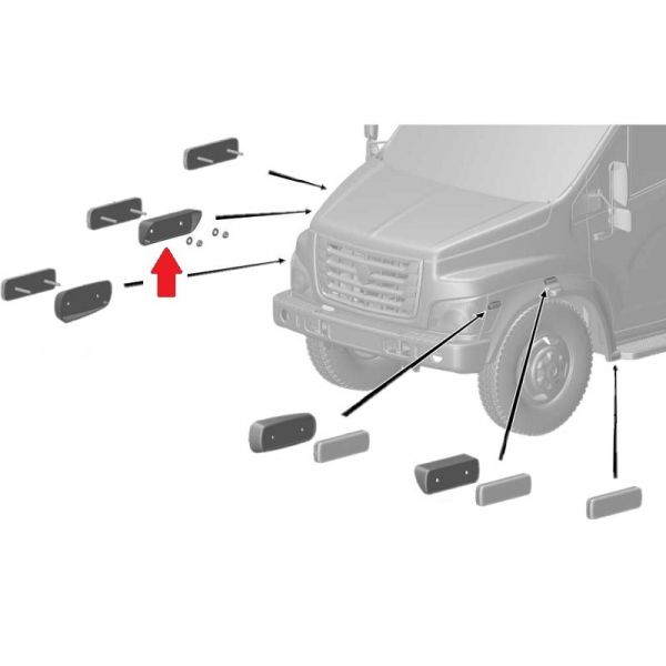 Проставка правая средняя боковых светоотражателей на арке крыла ГАЗон NEXT (ООО "Автоэлектроконтакт новые технологии"  ГАЗ Оригинал) /С41R11.3731054/