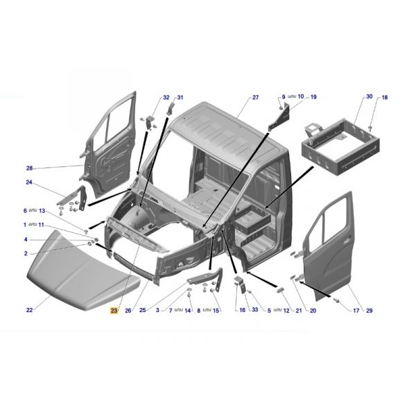 Панель облицовки радиатора ГАЗон NEXT (ПАО "ГАЗ" Оригинал) /С41R11-8401112/