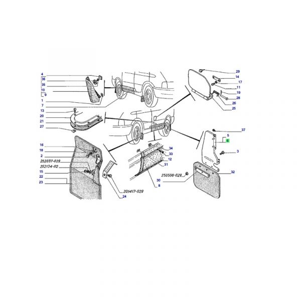 Брызговик заднего колеса Соболь левый метал. (ПАО "ГАЗ" Оригинал) /2217-5401435-10/
