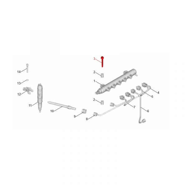 Болт M 8-6gx65-8 крепления топливной рампы ГАЗон NEXT ЯМЗ-534 (ПАО "Автодизель" (ЯМЗ)) /8.9104/