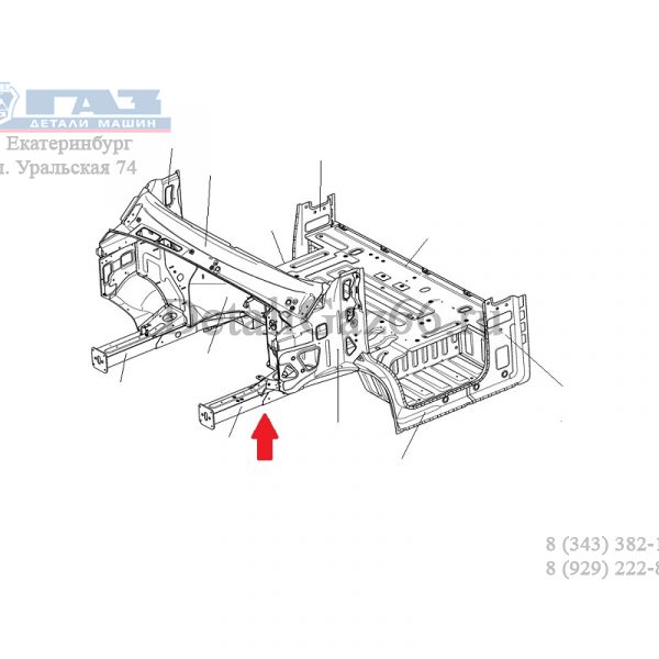 Усилитель лонжерона ГАЗель NEXT левый (ООО "Автомобильный завод "ГАЗ") /А21R23-5101561/