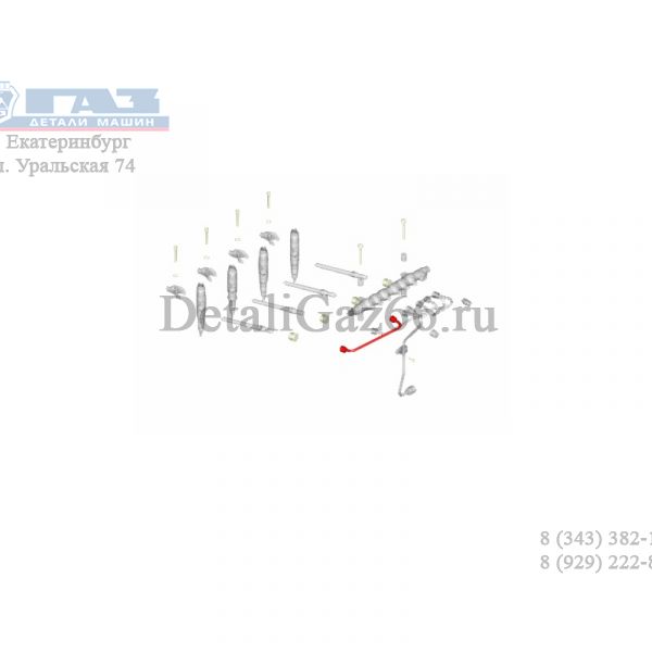 Трубка топливная к форсунке ГАЗон NEXT дв. ЯМЗ-534 1-го цилиндра (ПАО "Автодизель"(ЯМЗ)) /53443.1112401-03/