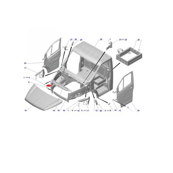 Стойка облицовки радиатора правая ГАЗон NEXT (ООО "Автомобильный завод "ГАЗ") /С41R11-8401156/