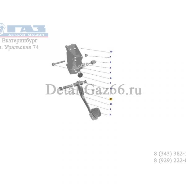 Втулка распорная педали тормоза ГАЗель NEXT (ПАО "ГАЗ" Оригинал) /А21R23-3504022/