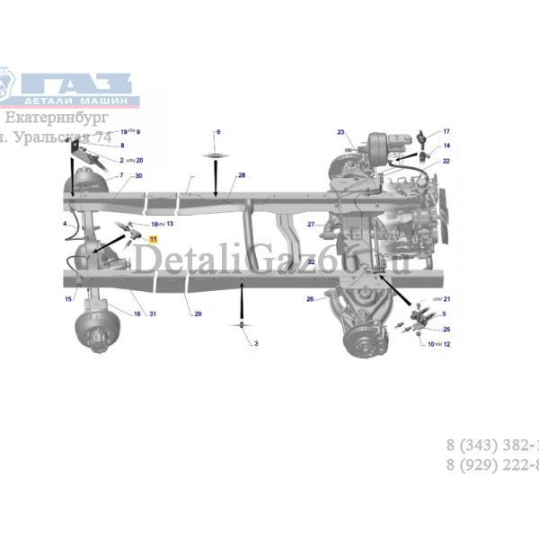 Муфта соединительная заднего тормозного шланга (ПАО "ГАЗ" Оригинал) /3310-3506033/