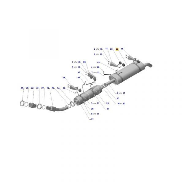 Глушитель ГАЗель NEXT дв. Cummins ISF 2.8L Е-5 ("Бозал-Автомотив"  ГАЗ Оригинал) /А31R22-1201008-20/