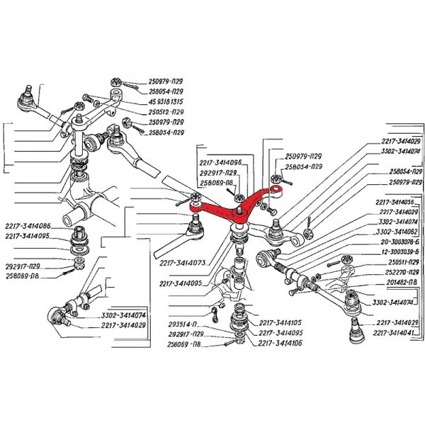 Рычаг маятника ГАЗ-2217 Соболь левый (ПАО "ГАЗ" Оригинал) /2217-3414085/