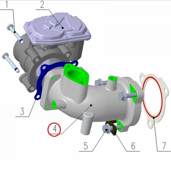 Патрубок впускной дв. серии "G" (Foton ГАЗ Оригинал) /.РМ40004297/