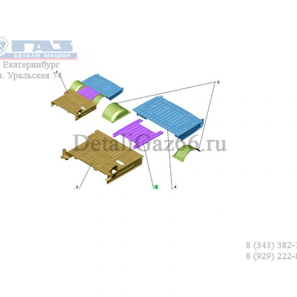 Панель пола ГАЗель-2705 средняя (ООО "Автомобильный завод "ГАЗ") /2705-5100018/