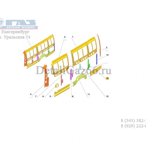 Усилитель боковины ГАЗель-2705 зад. лев. (ПАО "ГАЗ" Оригинал) /3221-5401095-10/