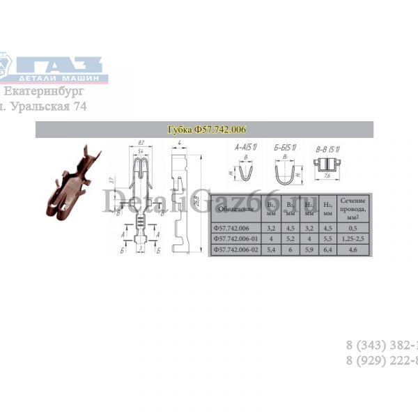 Клемма "губка" (АО Завод "Копир") /Ф57.742.006/