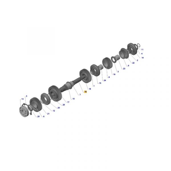 Вал вторичный КПП ГАЗон NEXT (голый) (в упак. G-Part) /GP.10780037/