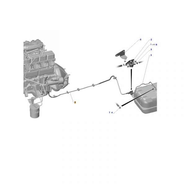 Трубка паропровода адсорбера ГАЗель, Соболь (от клапана давления к клапану гравитационному, средняя) (ТИССАН ООО  ГАЗ Оригинал) /А21R23.1164189/