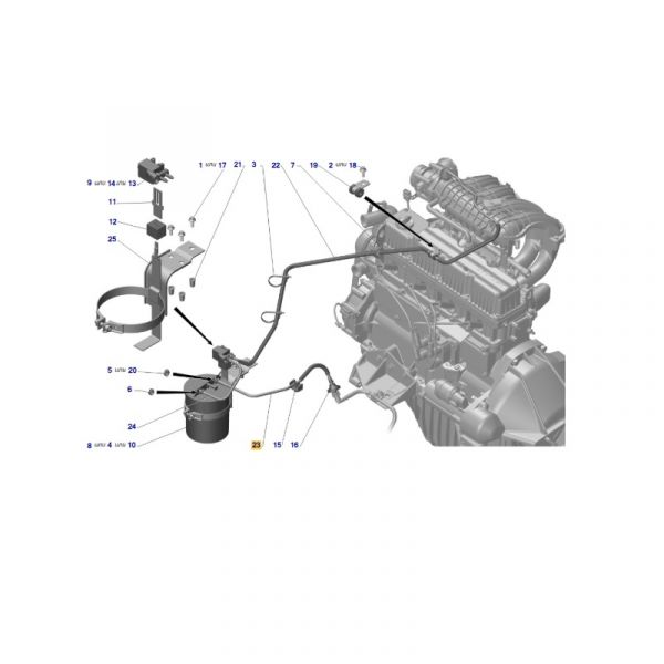 Трубка паропровода адсорбера ГАЗель, Соболь (от адсорбера до клапана ДР) (ТИССАН ООО  ГАЗ Оригинал) /А21R23.1164192-10/
