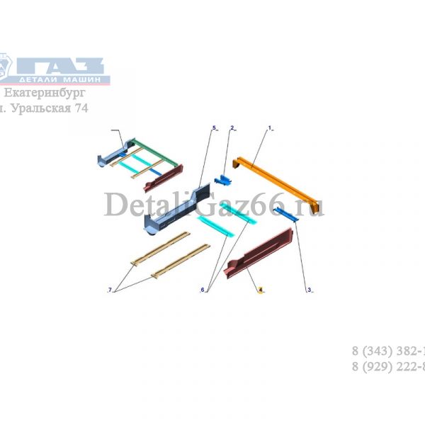 Лонжерон основания пола ГАЗель-2705 передний левый (ПАО "ГАЗ" Оригинал) /2705-5101113/