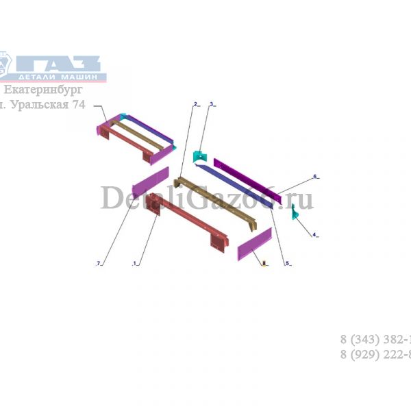 Лонжерон фургона ГАЗель-2705 задний левый (ПАО "ГАЗ" Оригинал) /2705-5101117/