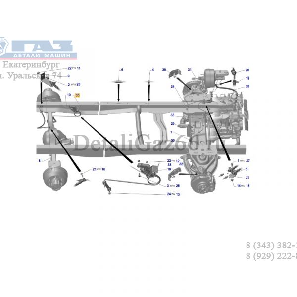 Трубка от соединительной муфты к регулятору давления ГАЗель NEXT (НПО "Автопромагрегат"_г. Нижний_Новгород  ГАЗ) /А21R23-3506071/