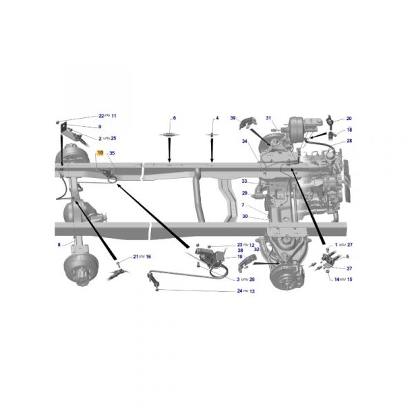 Трубка от регулятора к шлангу задних тормозов ГАЗель (ООО "ИАТ"  ГАЗ Оригинал) /33027-3506030-01/
