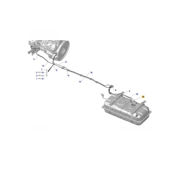 Трубка топливная подачи от бака ГАЗель NEXT (ТИССАН ООО  ГАЗ Оригинал) /А21R22.1104080/