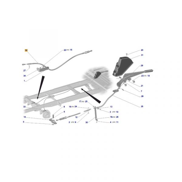 Трос руч.тормоза ГАЗель NEXT (ЦМФ 4.6 т.) центр. (ООО "Автоком" ГАЗ Оригинал) /С45R02-3508068-01/