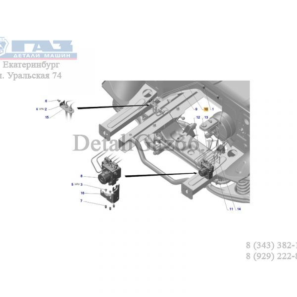 Трубка от гидроагрегата к шлангу переднего правого контура ГАЗель NEXT (ООО "НПО "Автопромагрегат"  ГАЗ Оригинал) /А21R23-3506023/