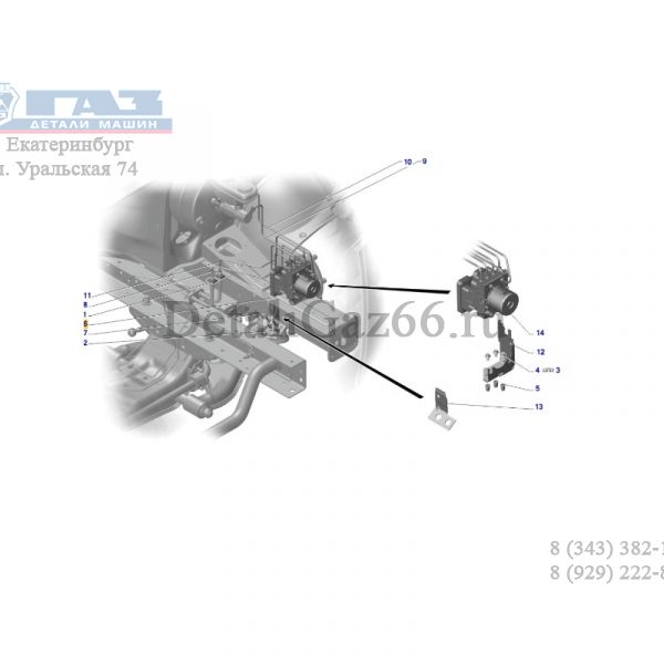 Трубка от гидроагрегата к шлангу заднего правого контура ГАЗель NEXT (НПО "Автопромагрегат"_г. Нижний_Новгород  ГАЗ Оригинал) /А21R23-3506015/