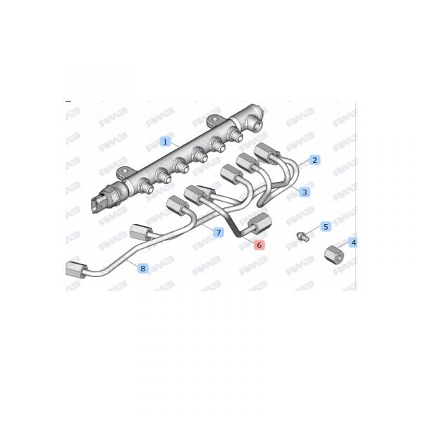 Трубка топливная выс. давления от ТНВД к рампе дв. ЯМЗ-53445 (ПАО "Автодизель "ЯМЗ") /53445.1112407-40/