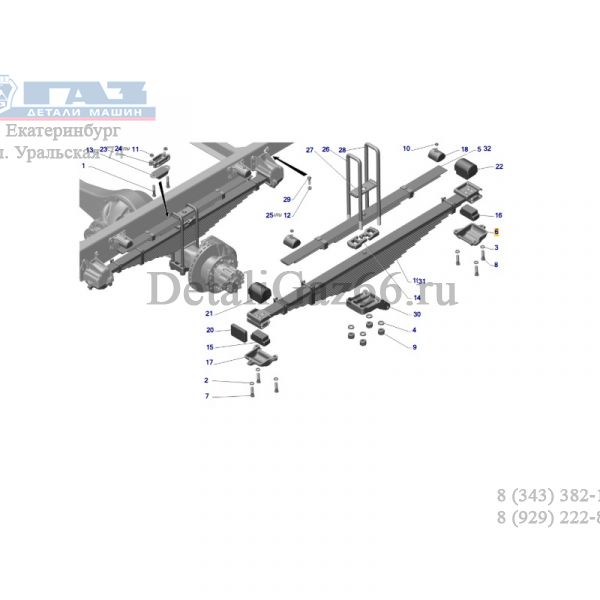 Крышка крепления задней рессоры ГАЗон NEXT задн. (ПАО "ГАЗ" Оригинал) /4301-2912452/