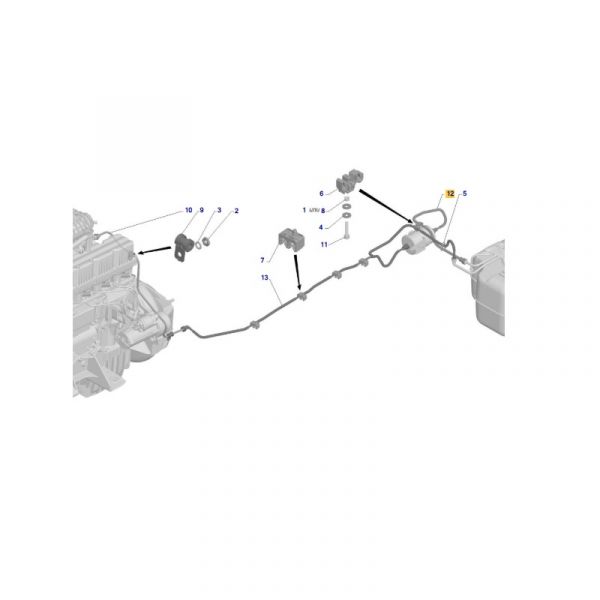 Трубка подачи топлива к фильтру ГАЗель NEXT (ЦМФ) дв. А275 Е-5  (ТИССАН ООО ГАЗ Оригинал) /А63R43.1104075-10/