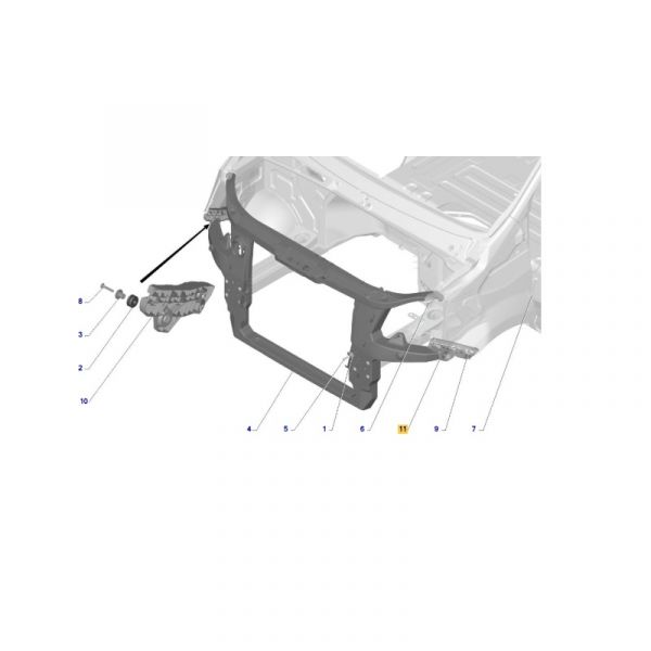 Кронштейн переднего крыла нижний лев. ГАЗель NN (ОАО "Сосновскагропромтехника" ГАЗ Оригинал) /А64R52-8403041/