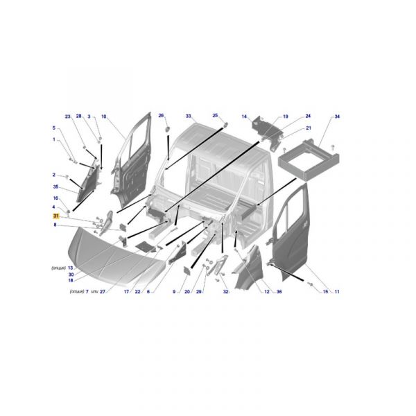 Петля капота ГАЗель NN прав. (ПАО "ГАЗ" Оригинал) /А64R52-8407012/