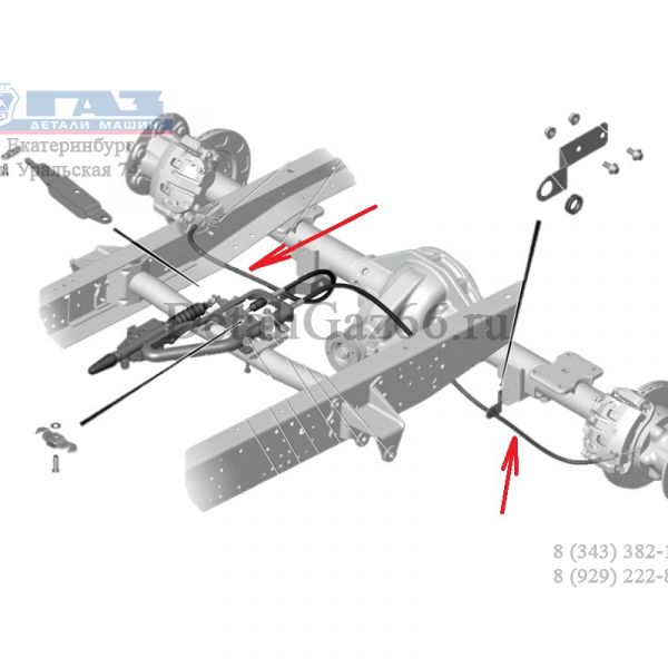 Трос руч.тормоза Соболь NN зад. (ООО "Автоком" ГАЗ Оригинал) /А31S12-3508180-02/