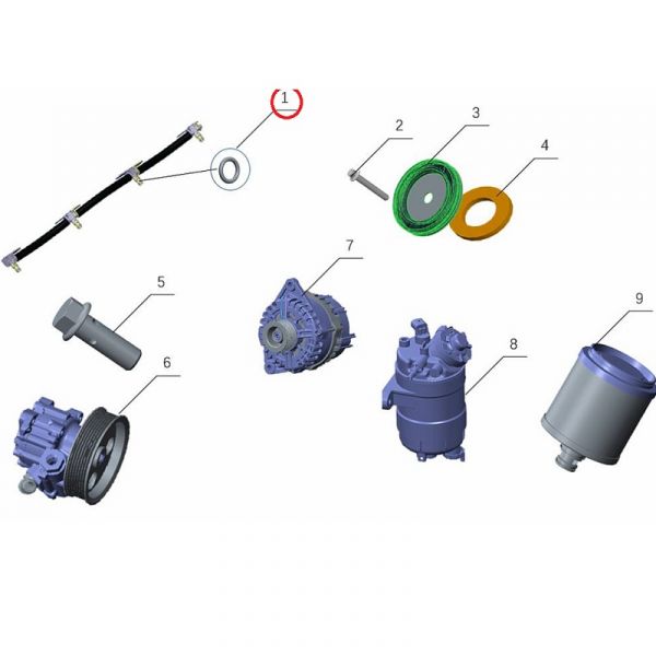 Кольцо уплотнительное штуцера обратки топл. трубки дв. серии "G" (Foton ГАЗ Оригинал) /.РМ40007378/