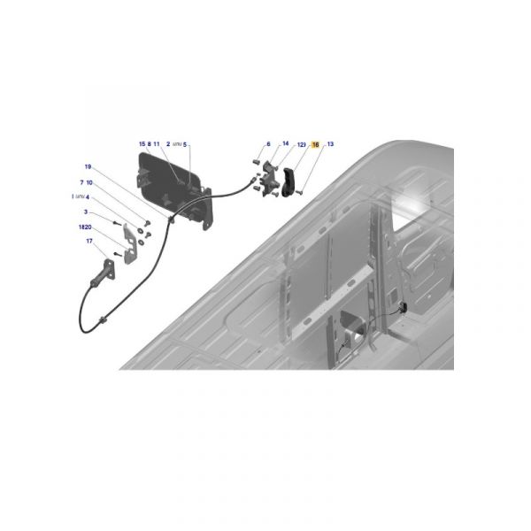 Ручка привода крышки люка б/бака ГАЗель NEXT ЦМФ (ООО "Автомобильный завод "ГАЗ") /А31R23-5413170/
