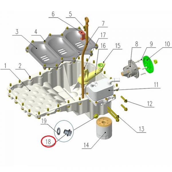 Пробка картера масляного дв. серии "G" (Foton ГАЗ Оригинал) /.РР10005327/