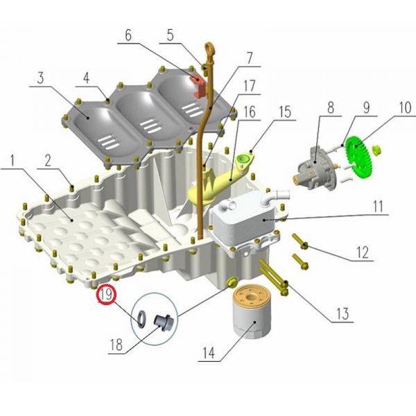 Кольцо уплот. пробки масл. картера дв. серии "G" (Foton ГАЗ Оригинал) /.РР10005328/