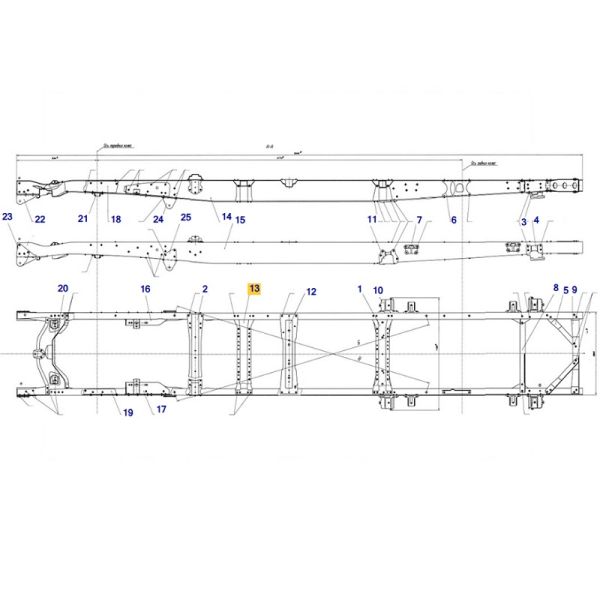 Поперечина рамы №3 ГАЗон NEXT (ПАО "ГАЗ" Оригинал) /3310-2801152/